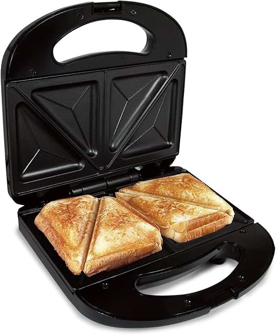 Compact Black Non-Stick Sandwich Grill