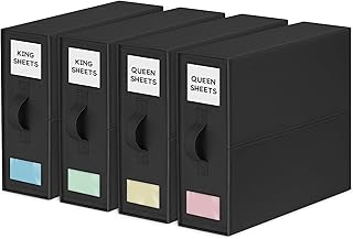Large King Size Bed Sheet Storage Organizer, 4 Pack