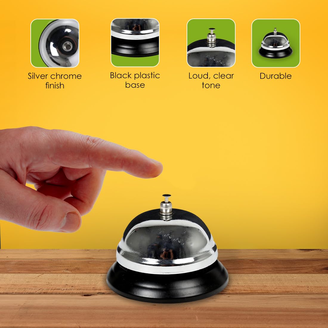 Chrome desk bell for reception and service counters