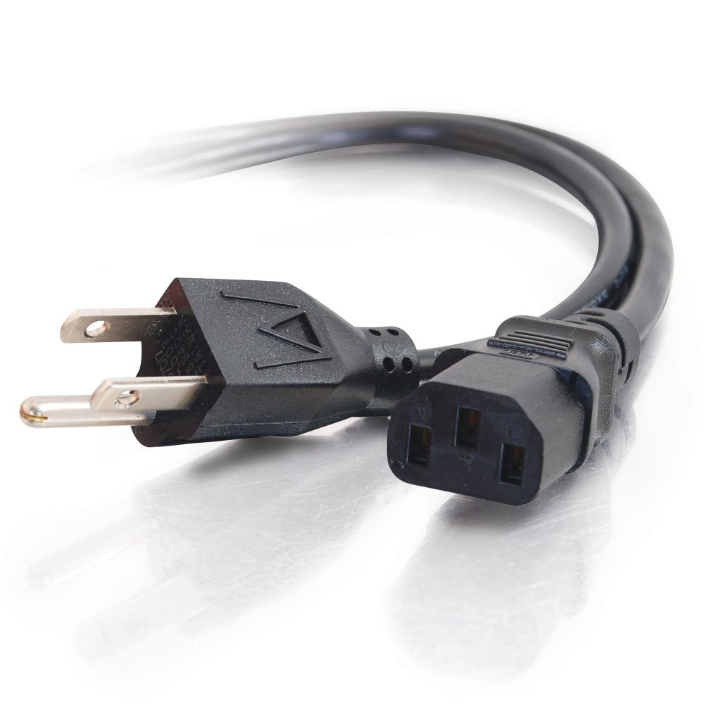 Power Cord, Replacement Power Cable, 3 Pin Connector, For Computers, TVs, Monitors, & More, 18 AWG, Black, 10 Feet (3.04 Meters), Cables to Go 03134