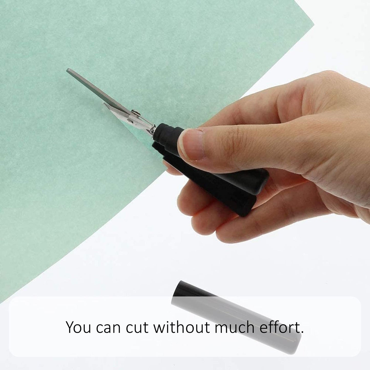 Compact black scissors with hologram