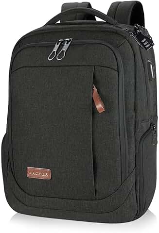 Large water-resistant laptop backpack with USB port