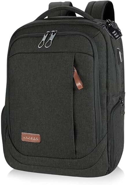 Large water-resistant laptop backpack with USB port