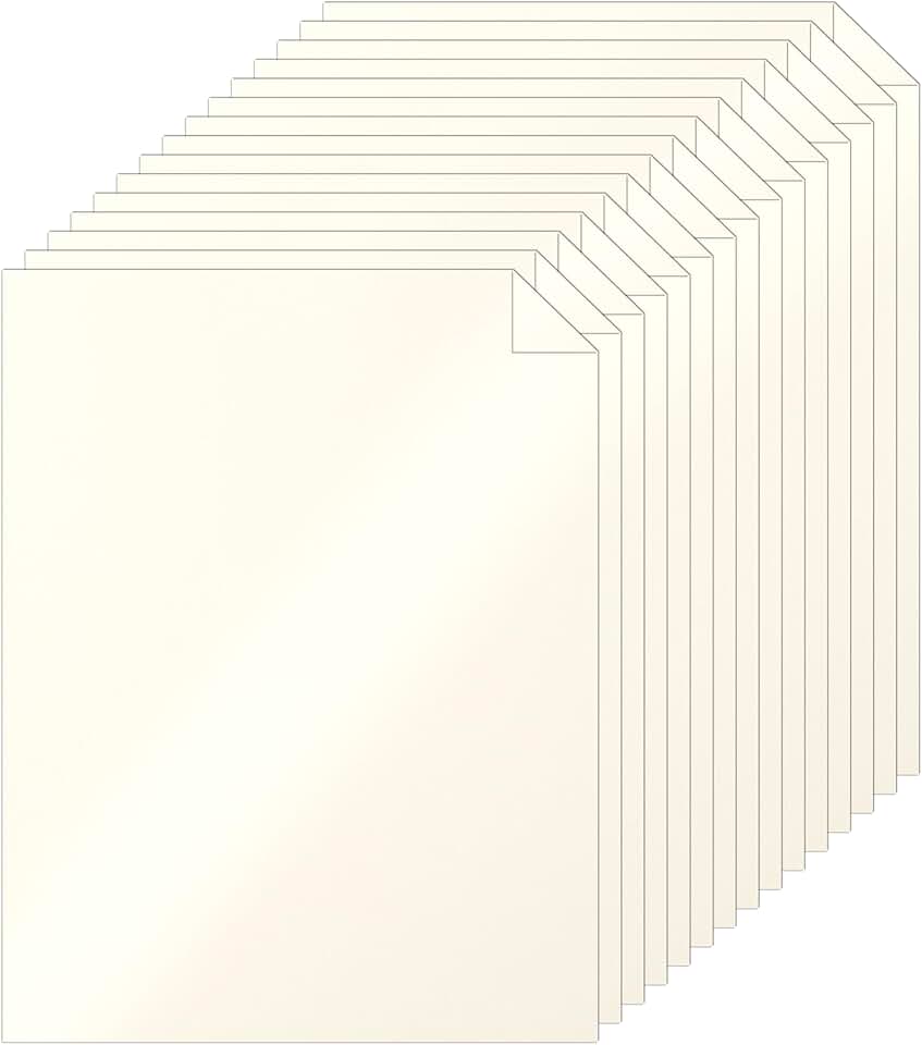 Cream Shimmer Cardstock, 100 Sheets, 8.5x11, 200gsm