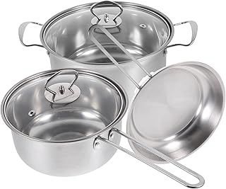 Stainless Steel Cooking Pot Set with Soup and Frying Pans
