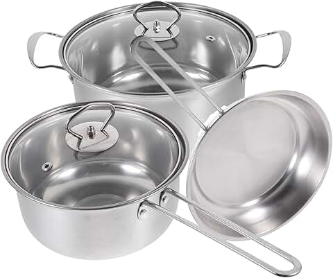 Stainless Steel Cooking Pot Set with Soup and Frying Pans