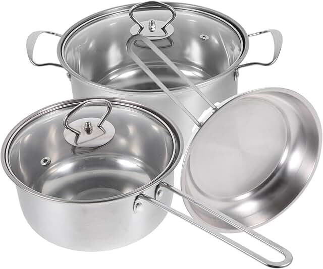 Stainless Steel Cooking Pot Set with Soup and Frying Pans