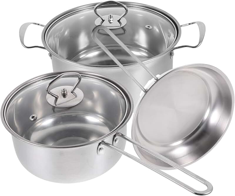 Stainless Steel Cooking Pot Set with Soup and Frying Pans