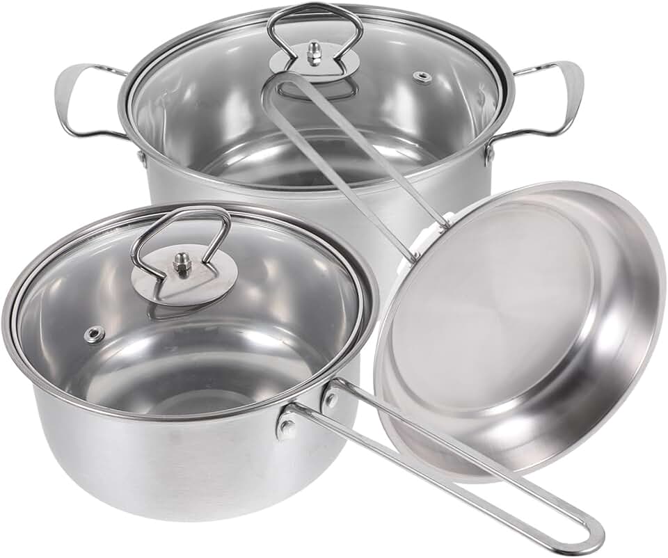 Stainless Steel Cooking Pot Set with Soup and Frying Pans