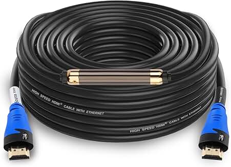 75 Feet HDMI Cable with Signal Booster for In-Wall Installation