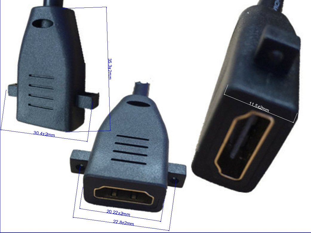 0.5ft High Speed HDMI Female to Female Panel Mount Adapter Cable HDMI Keystone Jack Support 4K 1080P 3D for HDTV PS4 Xbox Projectors Laptop Monitor