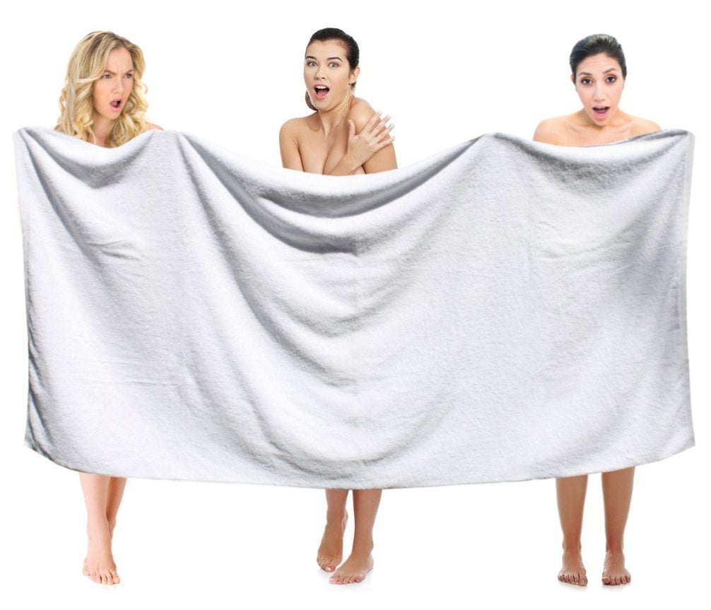 Extra Large Oversized Bath Towels  White,100% Cotton Turkish Towels for Hotel and Spa, Maximum Softness and Absorbency Bath Sheet, Heavy Weight 950 Grams 39 Ounces Large 40 by 87 Inch 1 Pcs)