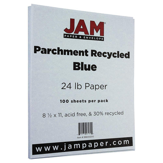 Blue Recycled Parchment Paper, 8.5 x 11, 50 Sheets