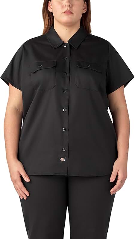 Women's Short Sleeve Work Shirt Plus