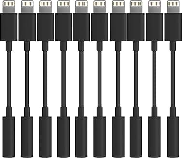 Lightning to 3.5mm headphone adapter, 10-pack