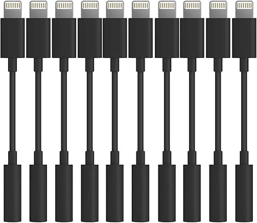 Lightning to 3.5mm headphone adapter, 10-pack