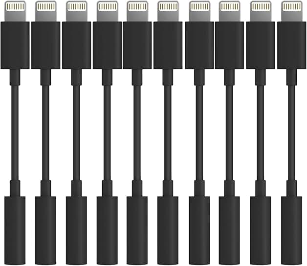 Lightning to 3.5mm headphone adapter, 10-pack