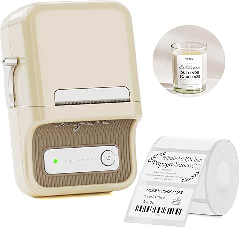 Portable Thermal Label Maker with 50x30mm White Labels