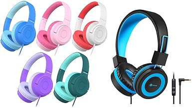 Kids wired headphones with adjustable fit and stereo sound