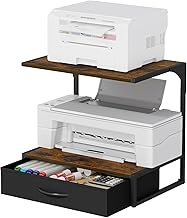 Desk Printer Stand with Storage and Fabric Drawer