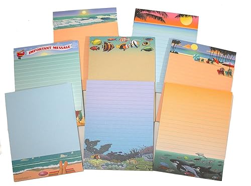 Set of 8 beach-themed note pads