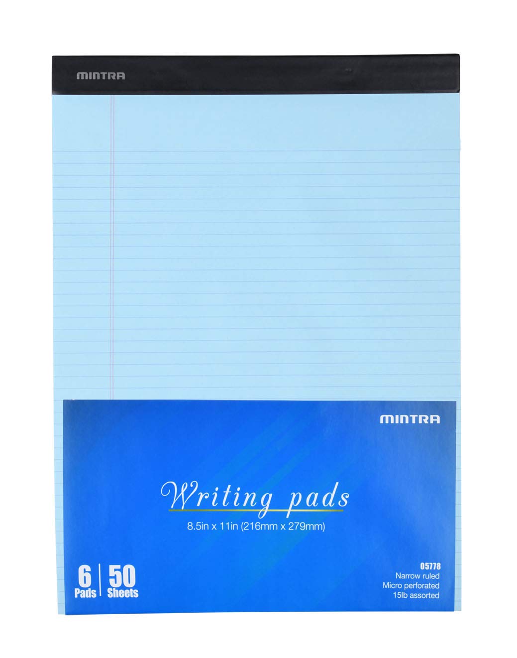 Pastel Legal Pads, 8.5x11, Narrow Ruled, 6 Pack