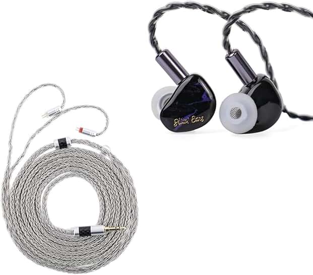 Purple IEM with 10mm Beryllium Driver and 2M Grey Cable