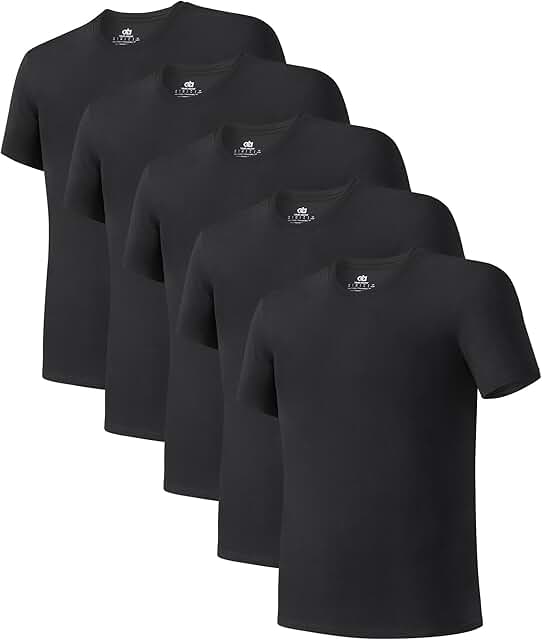 Men's Bamboo Rayon Moisture-Wicking Crewneck T-Shirts Pack