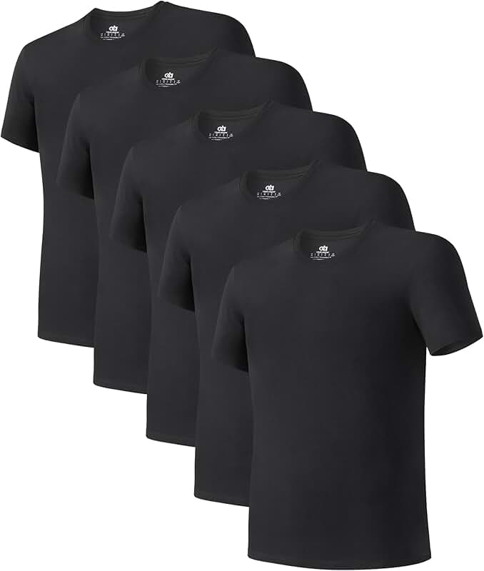 Men's Bamboo Rayon Moisture-Wicking Crewneck T-Shirts Pack
