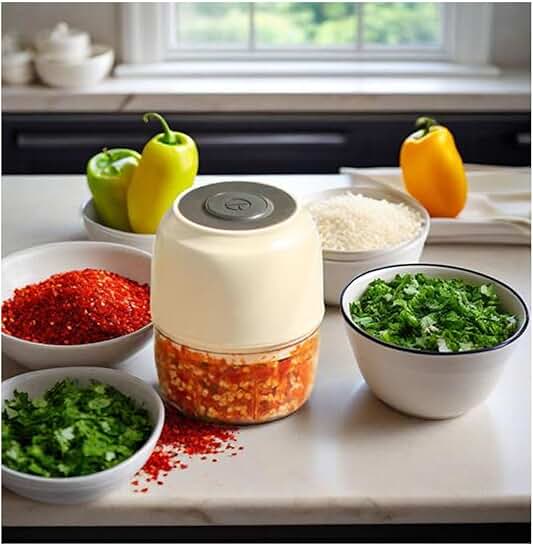 Portable 300ML Electric Food Chopper for Garlic and Spices