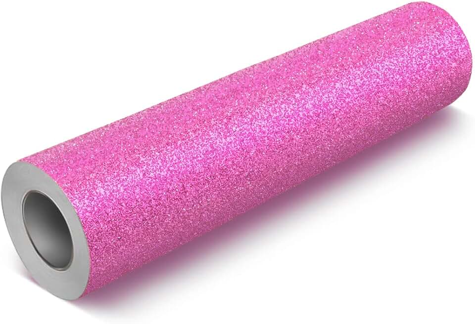 Pink Glitter Permanent Adhesive Craft Vinyl Roll