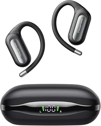 Wireless Open-Ear Headphones with Ear Hooks and 40H Playtime