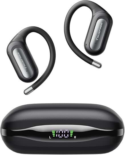 Wireless Open-Ear Headphones with Ear Hooks and 40H Playtime