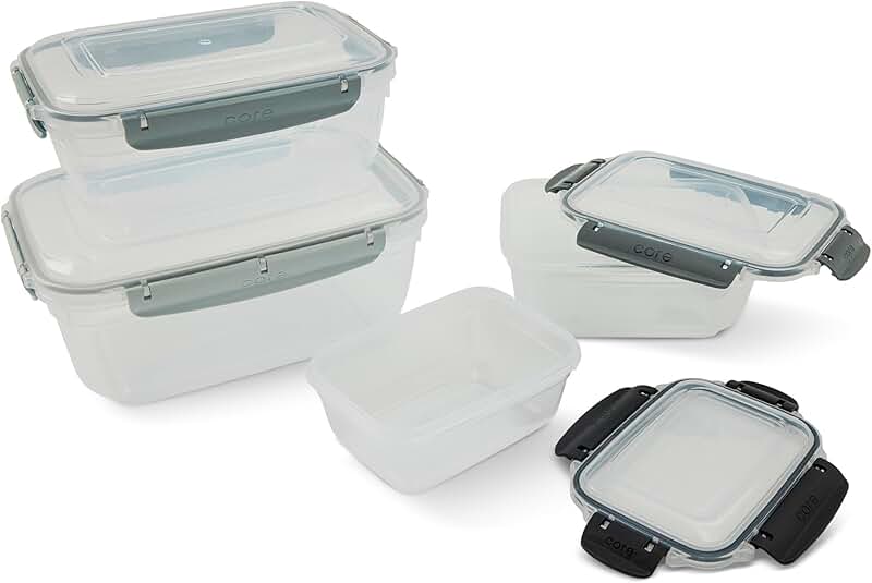 Six Red Plastic Food Storage Lids, 6-Pack