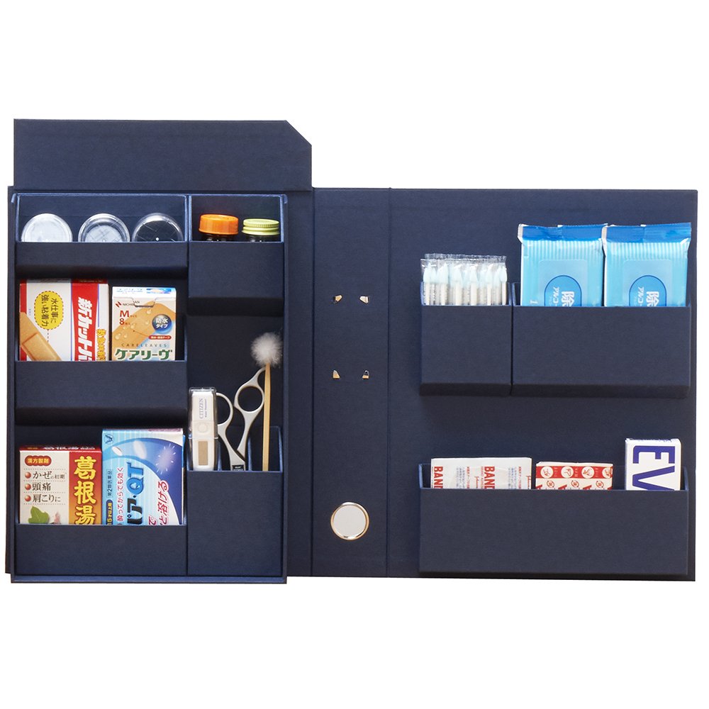 Small navy storage box for files and small items