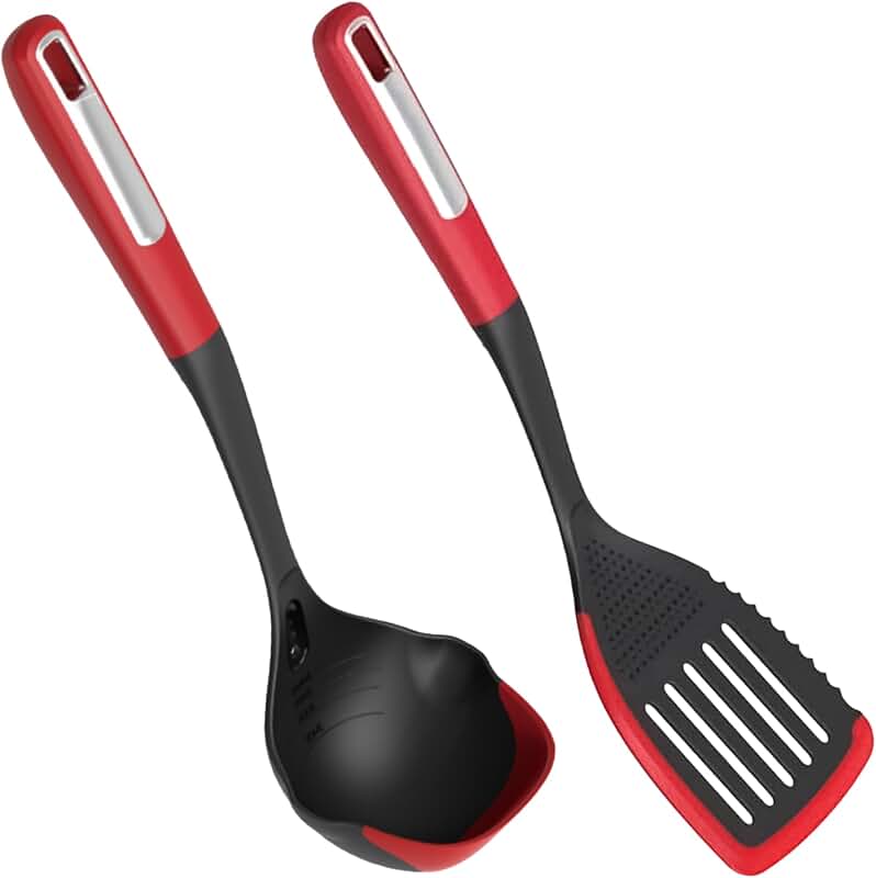 Silicone Spatula and Ladle Set for Non-Stick Cookware