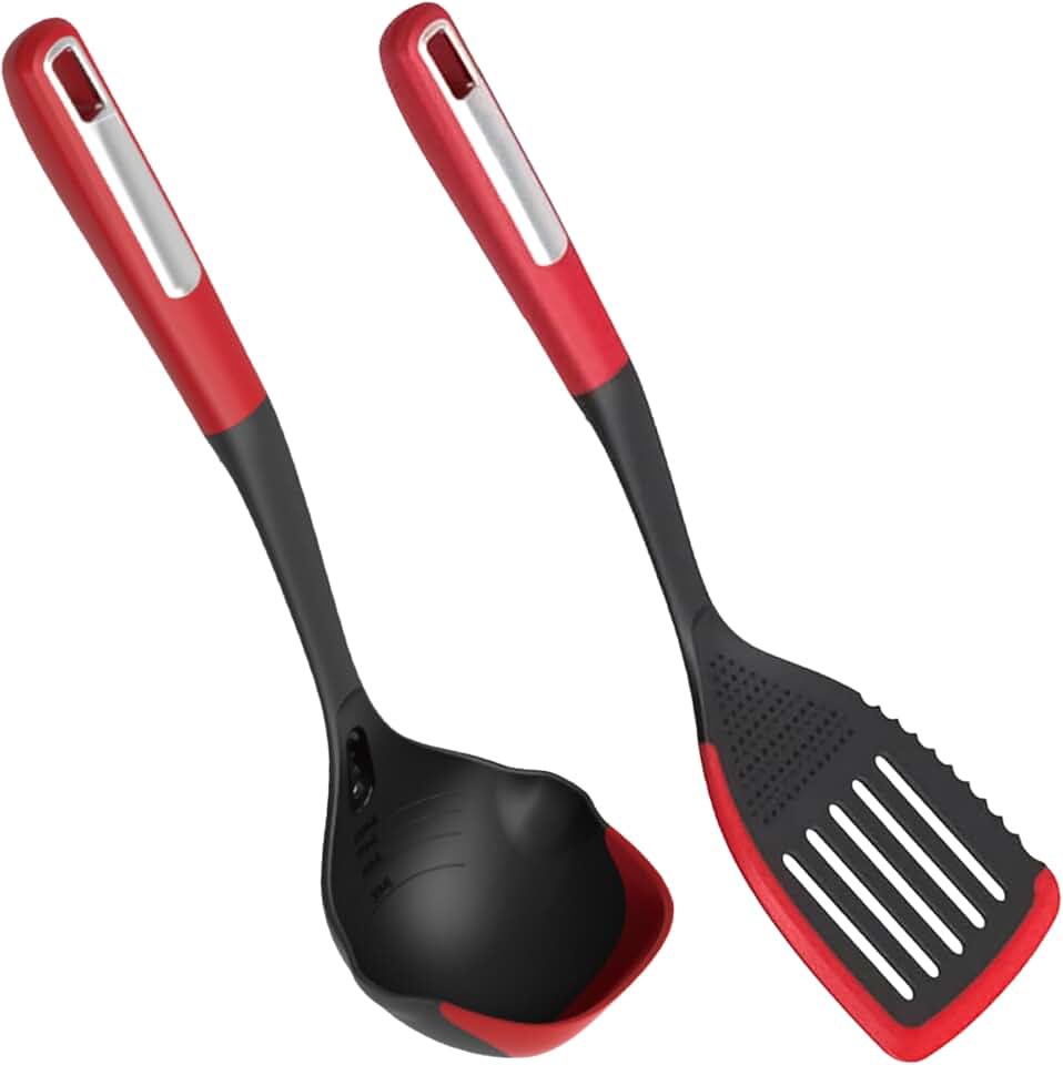 Silicone Spatula and Ladle Set for Non-Stick Cookware