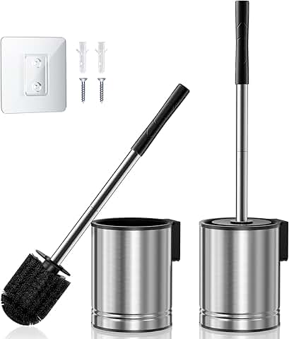 Stainless Steel Toilet Brush and Holder Set, 2 Pack