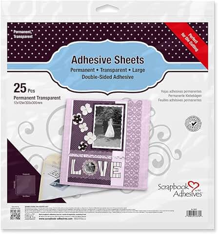 Adhesive Sheets, 12x12 Inches, 25 Sheets