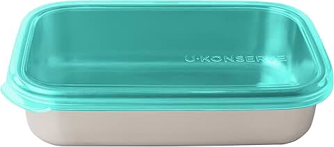 Rectangle stainless steel food storage container with leak-proof silicone lid