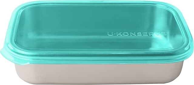 Rectangle stainless steel food storage container with leak-proof silicone lid