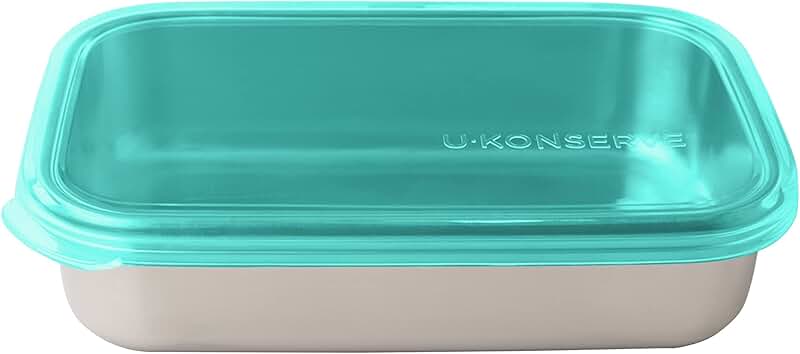 Rectangle stainless steel food storage container with leak-proof silicone lid