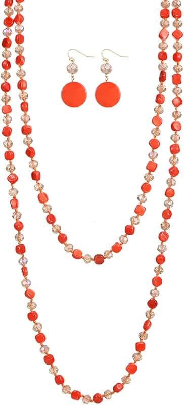 Trendy Infinity Wrap Necklace and Earrings Set