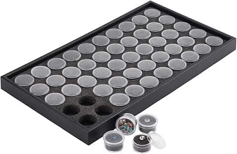Small Round Plastic Gem Storage Box with Foam