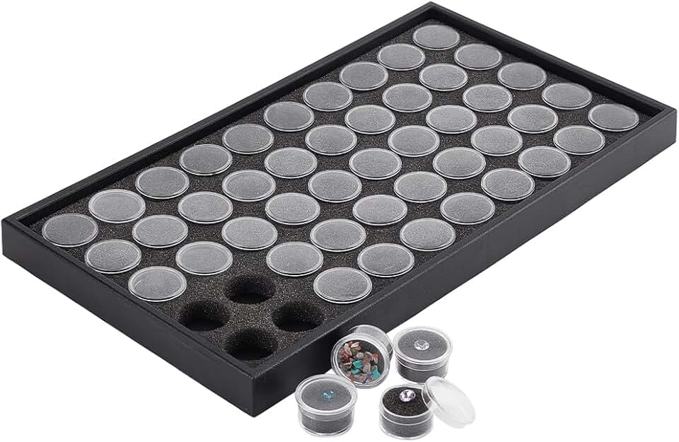 Small Round Plastic Gem Storage Box with Foam