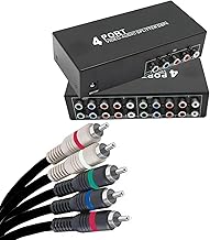 5 RCA Cables with 4-Way Video Splitter, 6ft