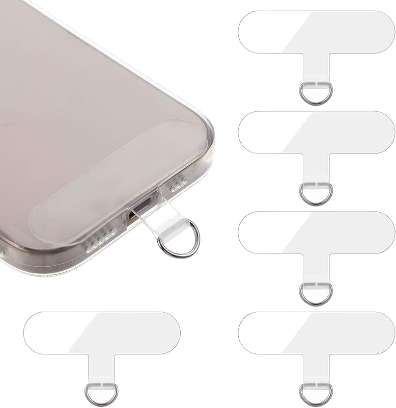 Six TPU Phone Tether Tabs with Metal Buckle