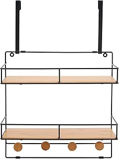 Over the Door 2-Tier Metal and Wood Organizer