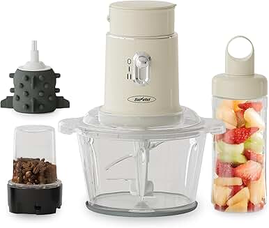 4-in-1 Blender and Food Processor with Glass Bowl