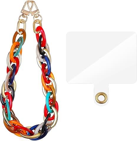Colorful Phone Wrist Strap and Chain Bracelet